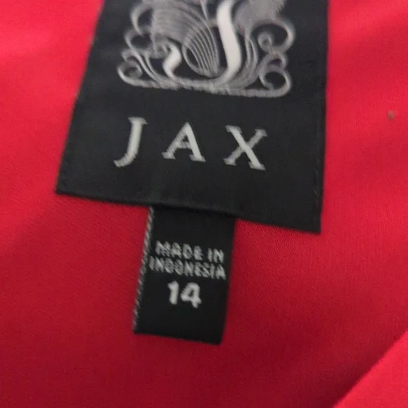JAX Red Satin Cocktail Party Dress Draped Sheath Old Money Glam Sz 14 - Picture 9 of 12